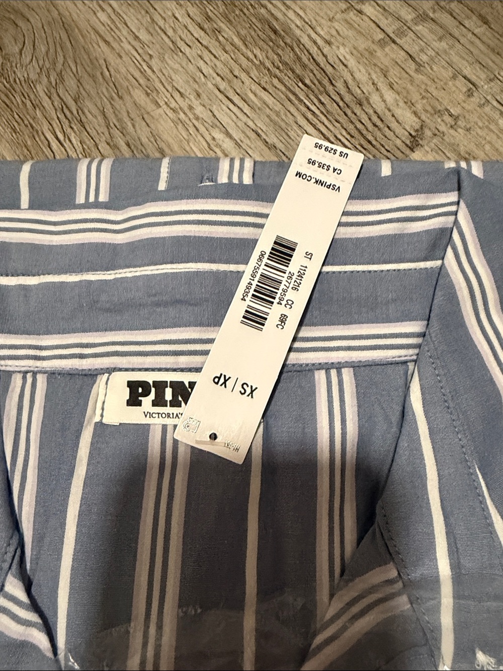 Striped Button-Front Shirt - Blue - Picture 8 of 8